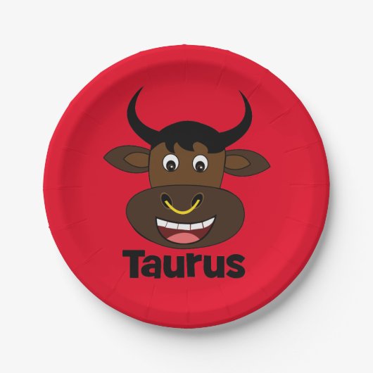 Sternzeichen Stier Bulle Geburtstagsfeier Pappteller (Vorderseite)