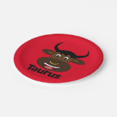 Sternzeichen Stier Bulle Geburtstagsfeier Pappteller (Schrägansicht)