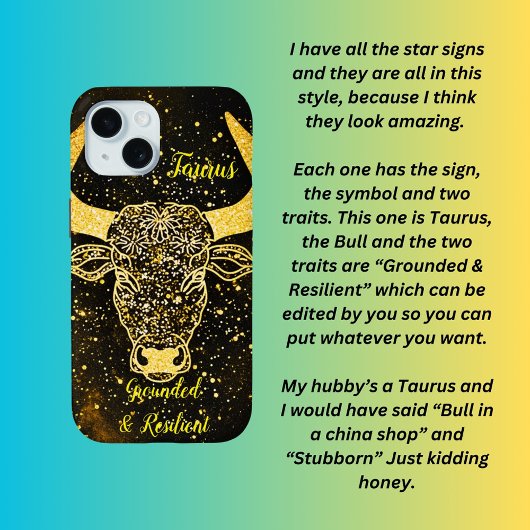 Sternzeichen Stier iPhone 15 Hülle