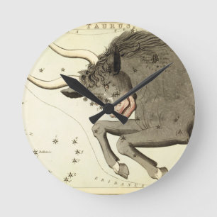 "Sternzeichen: Stier"-Uhr Runde Wanduhr
