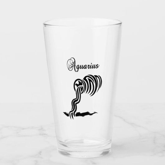 Sternzeichen Wassermann Glas (Vorderseite)