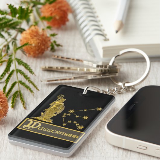 Sternzeichen Wassermann - Schlüsselanhänger (Vorderseite rechts)