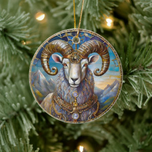 Sternzeichen - Widder Keramik Ornament