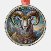 Sternzeichen - Widder Ornament Aus Metall (Vorne)