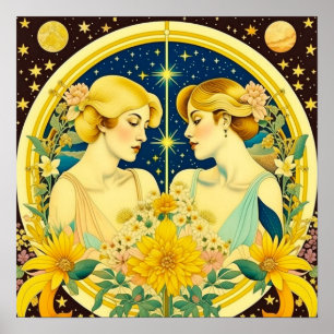 Sternzeichen Zwillinge Ätherische Kunst Poster