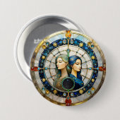 Sternzeichen - Zwillinge Button (Vorne & Hinten)