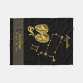 Sternzeichen Zwillinge, gold - Fleecedecke (Vorderseite (Horizontal))