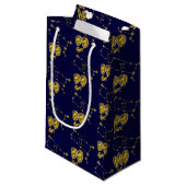 Sternzeichen Zwillinge, gold - Kleine Geschenktüte (Vorderseite Schrägansicht)