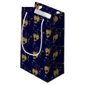 Sternzeichen Zwillinge, gold - Kleine Geschenktüte (Rückseite Schrägansicht)