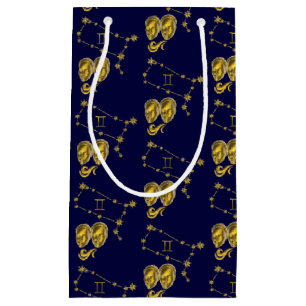 Sternzeichen Zwillinge, gold -  Kleine Geschenktüte