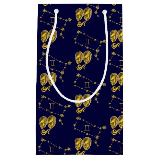 Sternzeichen Zwillinge, gold - Kleine Geschenktüte (Vorderseite)