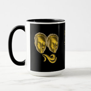 Sternzeichen Zwillinge, gold -  Tasse