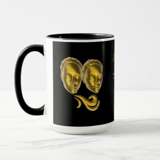 Sternzeichen Zwillinge, gold -  Tasse (Links)