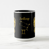 Sternzeichen Zwillinge, gold -  Tasse (Zentrum)