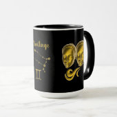 Sternzeichen Zwillinge, gold -  Tasse (VorderseiteRechts)