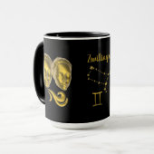 Sternzeichen Zwillinge, gold -  Tasse (Vorderseite Links)