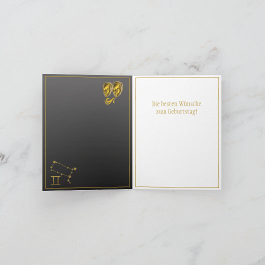 Sternzeichen Zwillinge -  Karte (Innenseite)