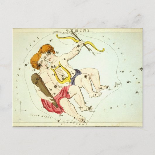 Sternzeichen: Zwillinge Postkarte (Vorderseite)