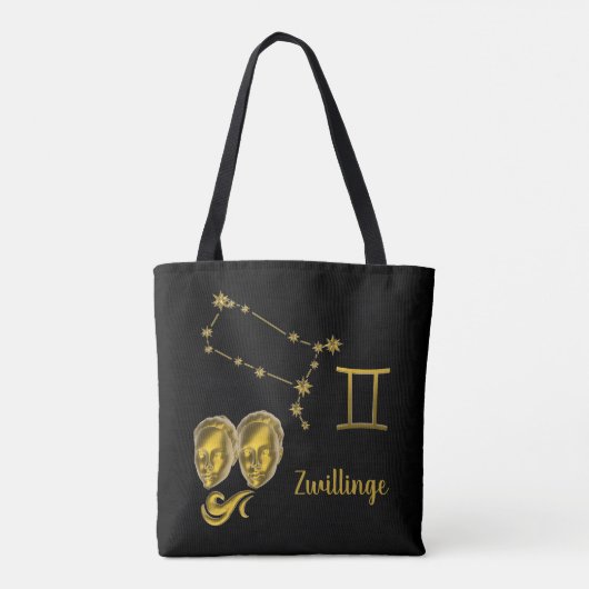 Sternzeichen Zwillinge -  Tasche (Rückseite)