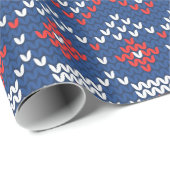 Stetch Pattern2 Navy/Red ID208 Geschenkpapier (Rolleneckpunkt)