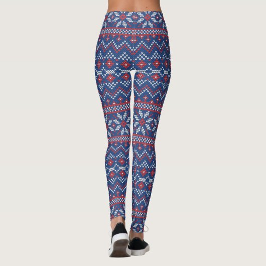 Stetch Pattern2 Navy/Red ID208 Leggings (Rückseite)