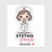 Stetho Swag Kawaii Style Nurse Wasserdicht Aufkleber (Blatt)