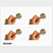 stethoscoop ziekenhuis ziek beter beterschap ziekt rechteckiger aufkleber (Blatt)