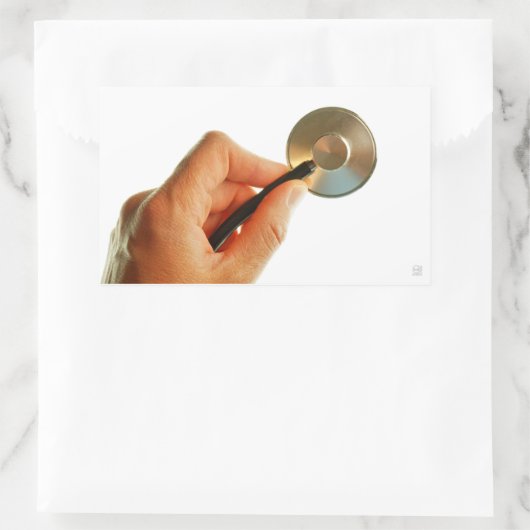 stethoscoop ziekenhuis ziek beter beterschap ziekt rechteckiger aufkleber (Tasche)