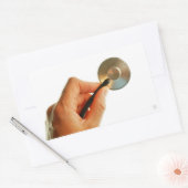 stethoscoop ziekenhuis ziek beter beterschap ziekt rechteckiger aufkleber (Umschlag)