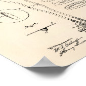 Stethoscope 1897 Patent Art Old Peper Poster (Ecke)
