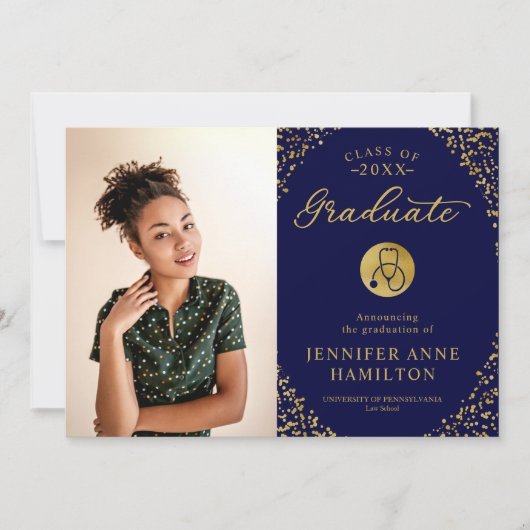 Stethoscope-Ankündigung für den medizinischen Absc Einladung (Vorderseite)