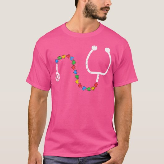 Stethoscope Autism Awareness Medical Rn Nurse Doct T-Shirt (Vorderseite)