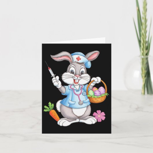 Stethoscope Bunny Scrub Top Rab Karte (Vorderseite)