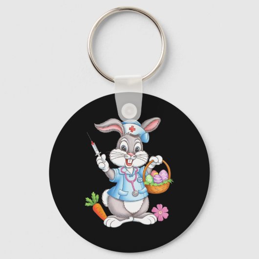 Stethoscope Bunny Scrub Top Rab Schlüsselanhänger (Vorderseite)
