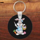 Stethoscope Bunny Scrub Top Rab Schlüsselanhänger (Vorderseite)