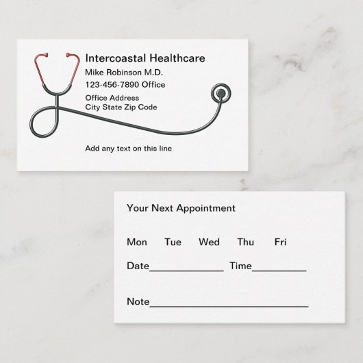 Stethoscope Business Cards für medizinische Anstel Visitenkarte (Vorne/Hinten)