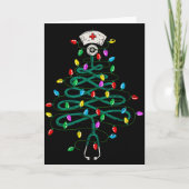 Stethoscope Christmas Tree Lights Nurse Christmas Karte (Vorderseite)
