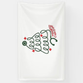 Stethoscope Christmas Tree Lights Nursing Scrubs Banner (Vertikal)