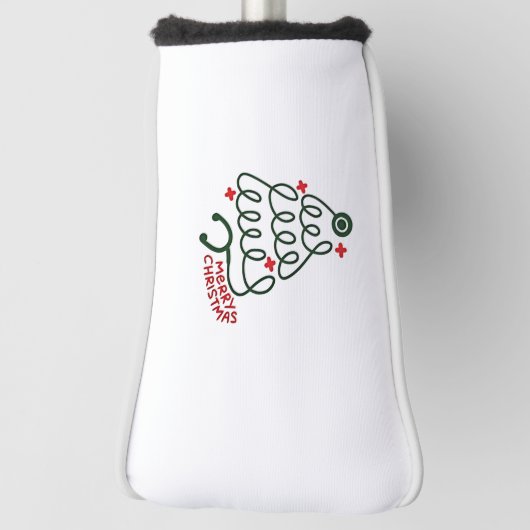 Stethoscope Christmas Tree Lights Nursing Scrubs Golf Headcover (Rotieren 90)