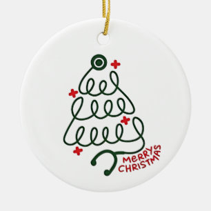 Stethoscope Christmas Tree Lights Nursing Scrubs Keramik Ornament