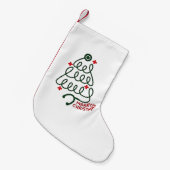 Stethoscope Christmas Tree Lights Nursing Scrubs Kleiner Weihnachtsstrumpf (Vorderansicht (hängend))