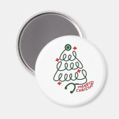 Stethoscope Christmas Tree Lights Nursing Scrubs Magnet (Vorderseite/Rückseite)