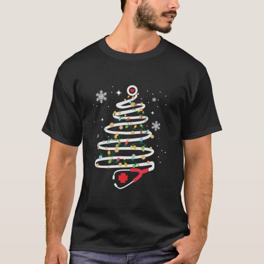 Stethoscope Christmas Tree Niedlich Healthcare RN  T-Shirt (Vorderseite)
