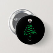 Stethoscope Christmas Tree Nurse Christmas Scrub T Button (Vorne & Hinten)