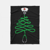 Stethoscope Christmas Tree Nurse Christmas Scrub T Fleecedecke (Vorderseite)
