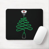 Stethoscope Christmas Tree Nurse Christmas Scrub T Mousepad (Mit Mouse)