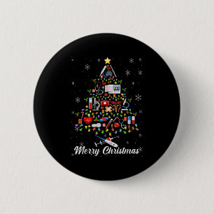 Stethoscope Christmas Tree Nurse Nursing Scrub Top Button