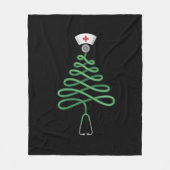 Stethoscope Christmas Tree Nurse Scrub Xmas Fleecedecke (Vorderseite)