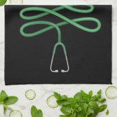 Stethoscope Christmas Tree Nurse Scrub Xmas Geschirrtuch (Gefaltet)