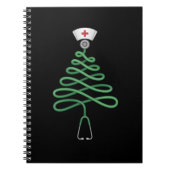 Stethoscope Christmas Tree Nurse Scrub Xmas Notizblock (Vorderseite)